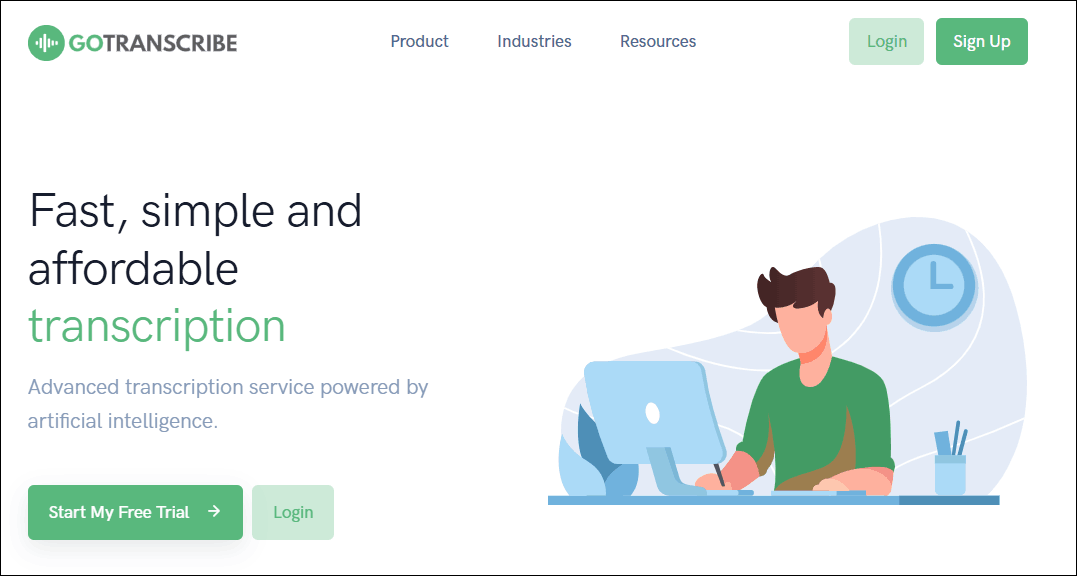 The interface of Go Transcribe