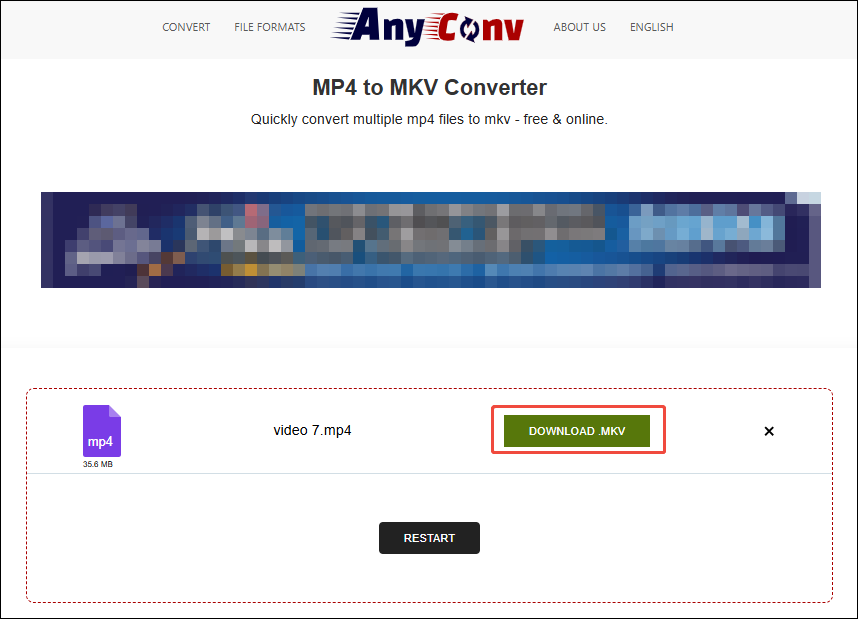 Click the Download button in AnyConv to store the converted video
