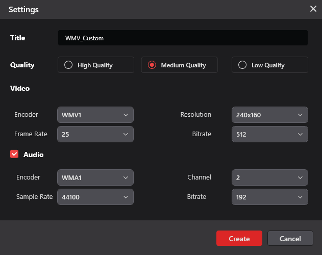 The Settings window of MiniTool Video Converter