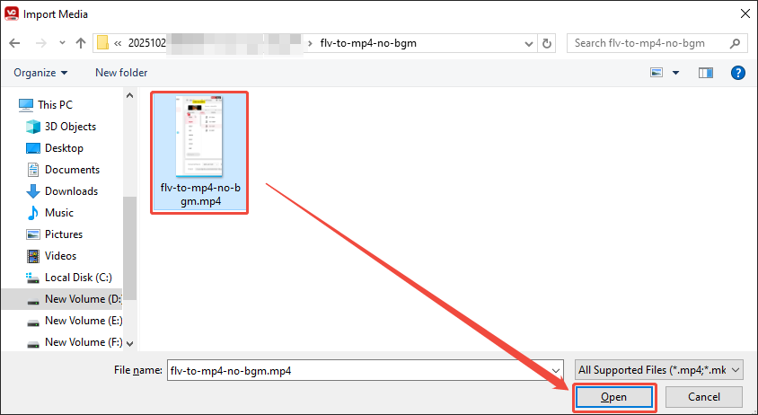 Import the Instagram video in the Import Media window of MiniTool Video Converter