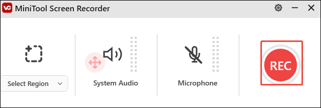 Click the REC button in MiniTool Screen Recorder to start the recording process