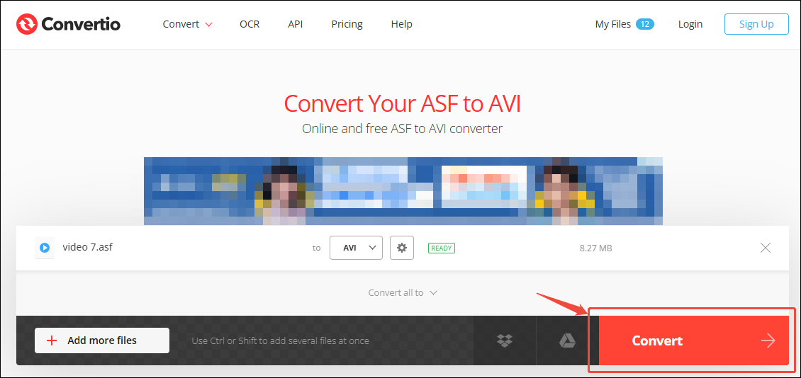 Click the Convert button in Convertio to start converting