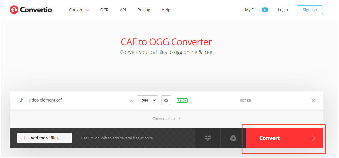 Click on Convert in Convertio to begin the conversion process