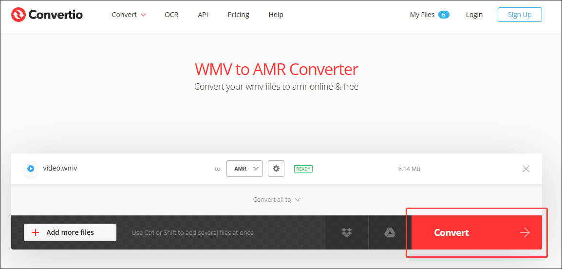 Click on Convert in Convertio to begin the conversion process