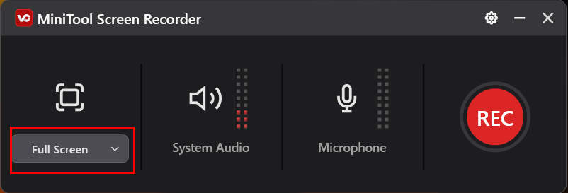 Click the drop-down box to choose the recording region in MiniTool Video Converter