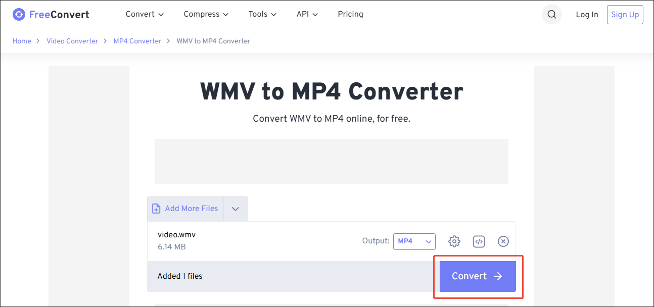 Click on the Convert button in FreeConvert to begin the conversion process