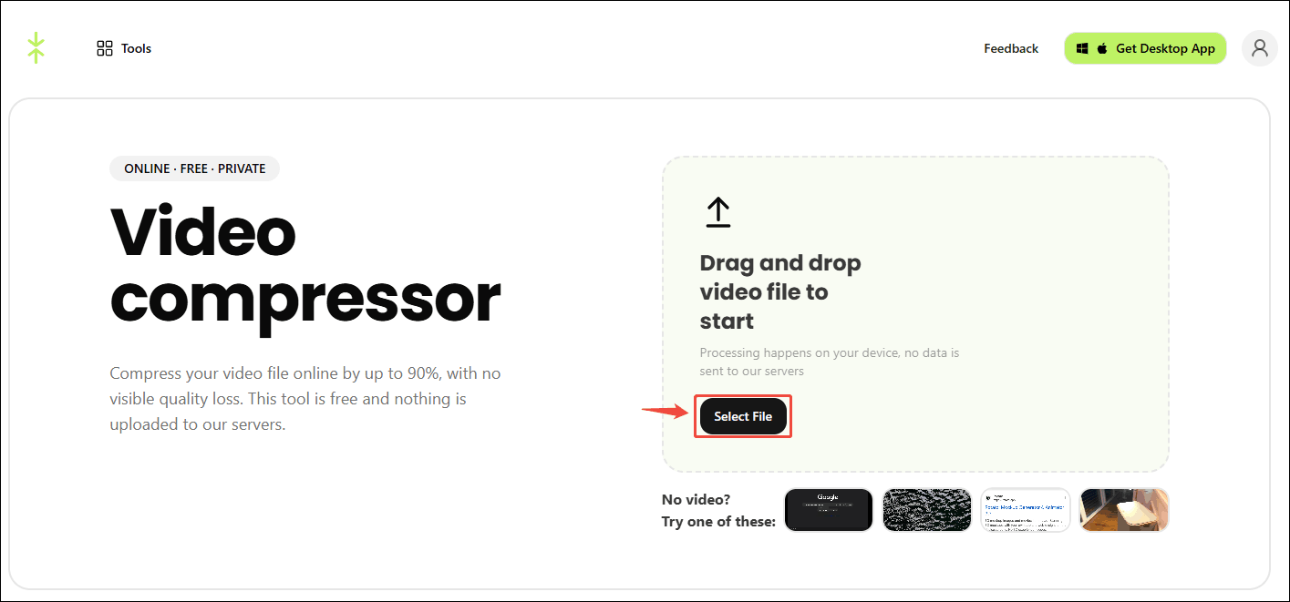 Click the Select File button in Rotato to upload the video ready for eBay