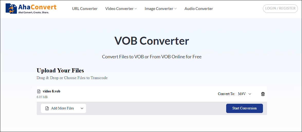 The interface of AhaConvert