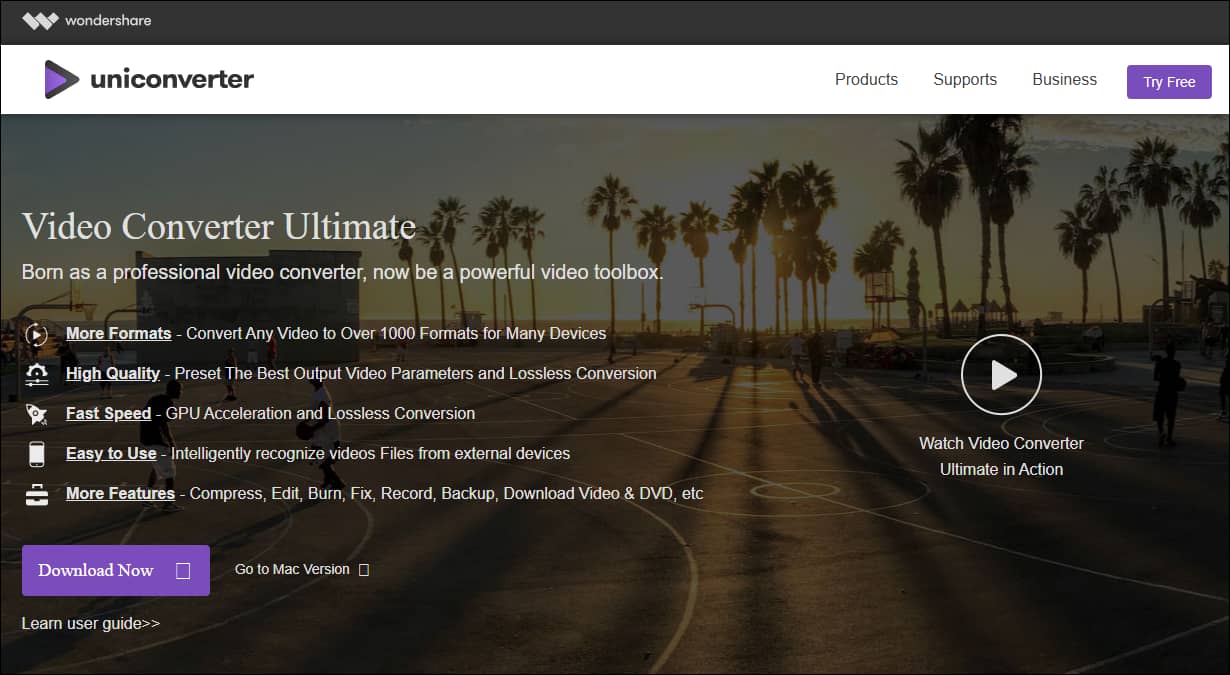The download interface of Wondershare Video Converter Ultimate.
