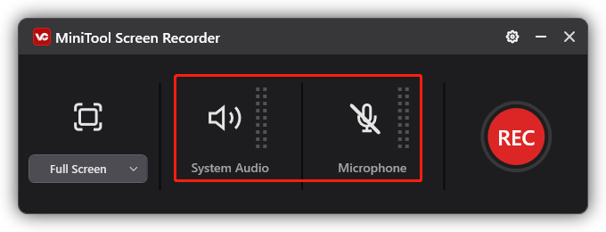 Ein Screenshot zum Ausschalten des Mikrofons während der Aufnahme in MiniTool Screen Recorder.
