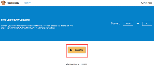 Markierung der Schaltfläche Datei wählen in Filesmonkey.