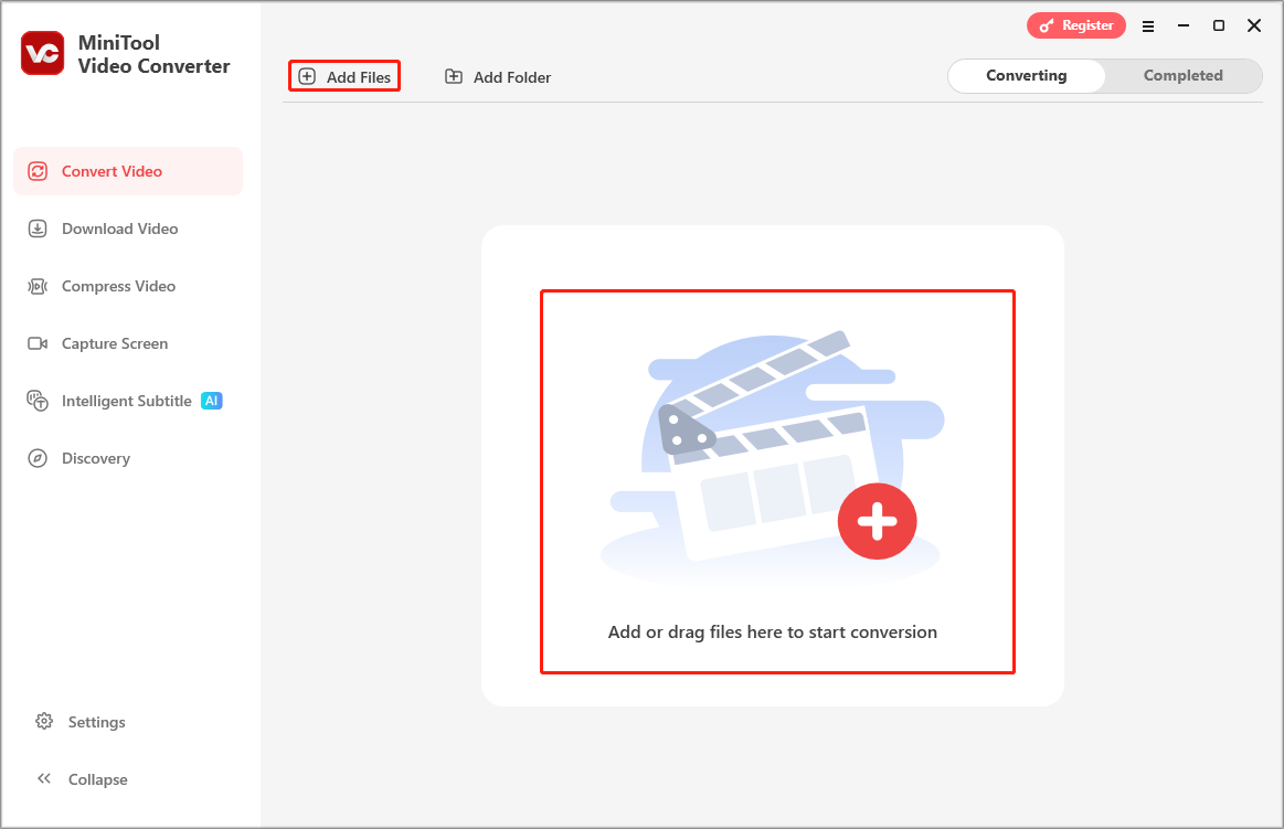 Ein Screenshot zum Hinzufügen des MOV-Videos in MiniTool Video Converter.