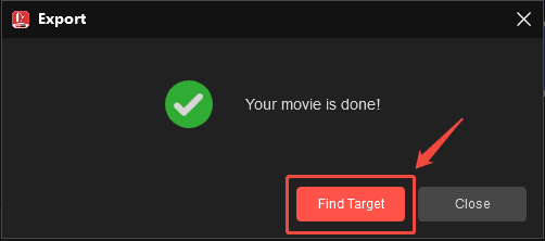 MiniTool MovieMakerで「Find Target」をクリックしている様子