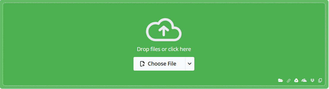 Online Convertでファイルをインポートしている様子