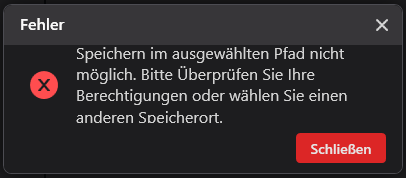 Fehler wegen nicht unterstütztem Konvertierungspfad in MiniTool Video Converter.