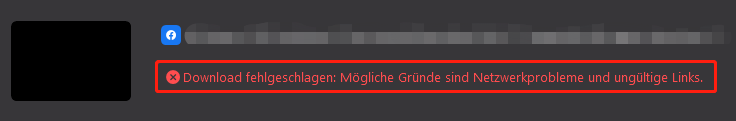 Download-Fehler in MiniTool Video Converter mit dem Hinweis auf Anmeldeprobleme, Netzwerkprobleme und ungültige Links.
