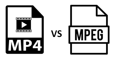 A picture with MP4 icon and MPEG icon.