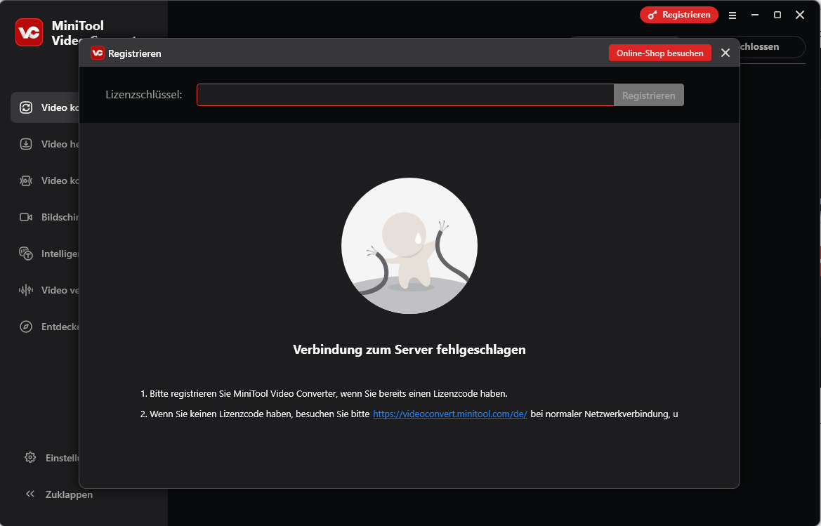 MiniTool Video Converter ohne Internet registrieren
