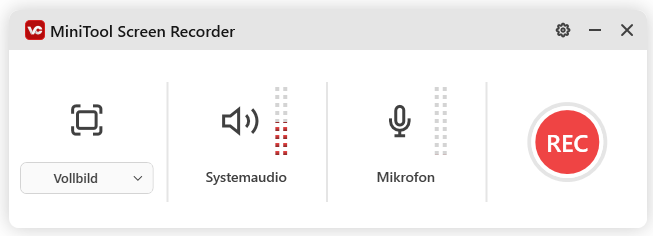 Die Oberfläche von Bildschirm aufnehmen in MiniTool Video Converter.