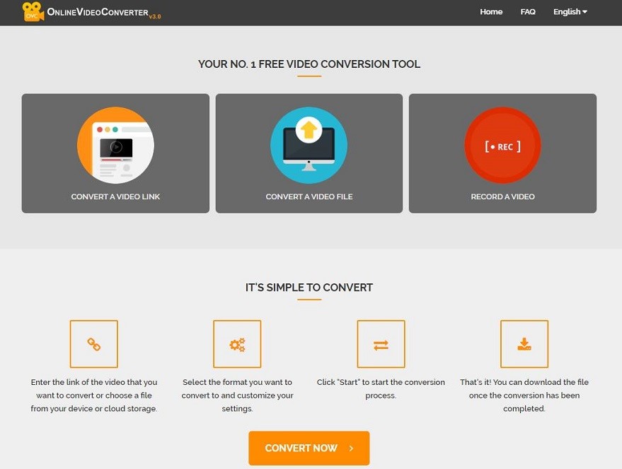 OnlineVideoConverter conversion page.