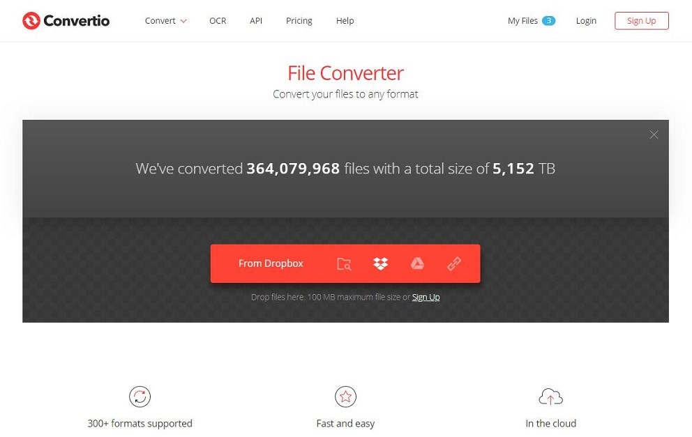 Convertio File Converter page.