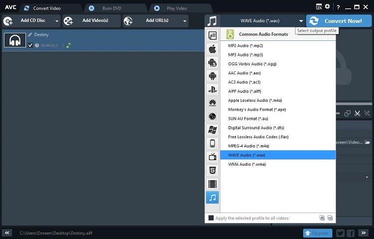 Any Video Converter Free interface.