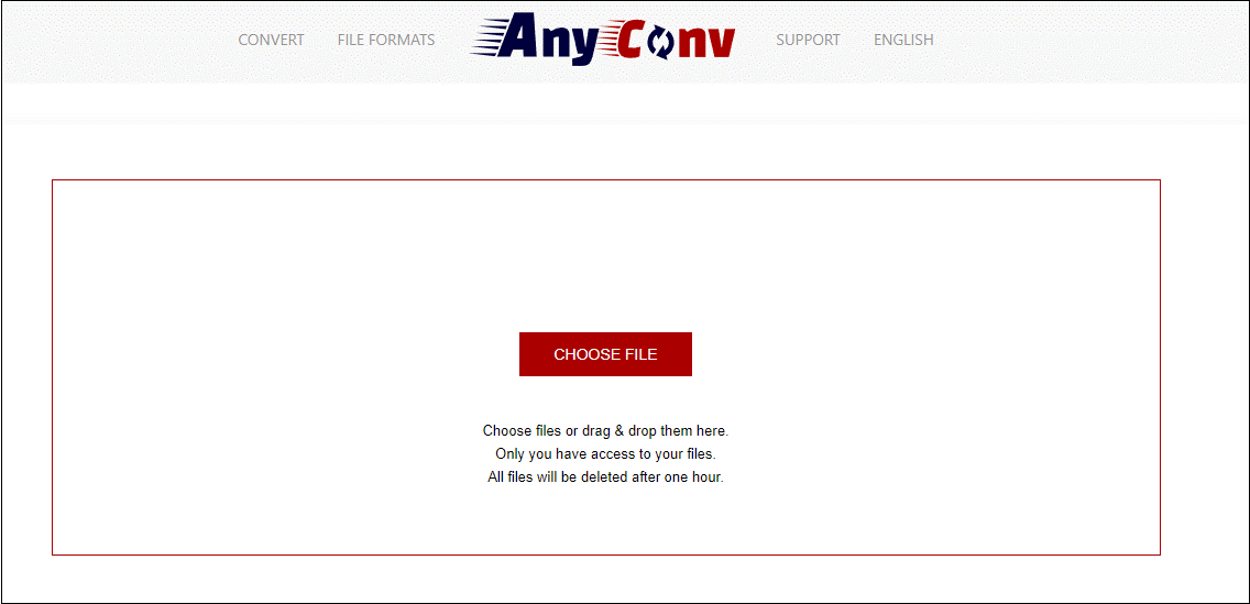 AnyConv video converter interface.