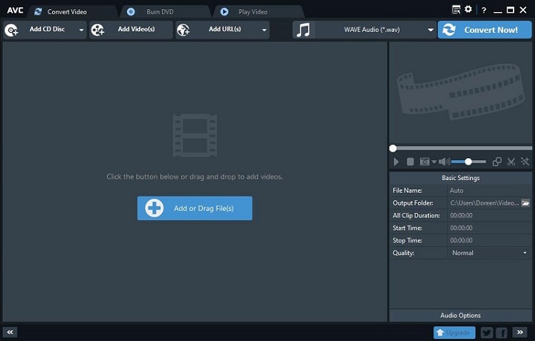 The interface of Any Video Converter.