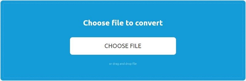 OnlineConvertFree interface with the CHOOSE FILE option selected.