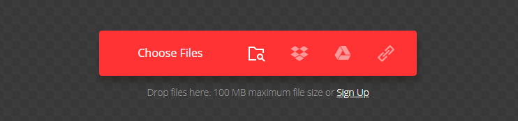 The conversion interface of Convertio.
