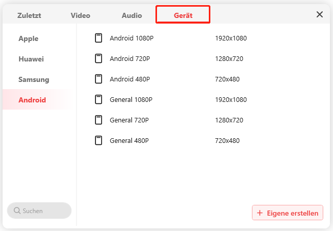 MP4-Datei in ein von Android unterstütztes Videoformat konvertieren