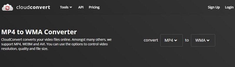 The interface of CloudConvert.