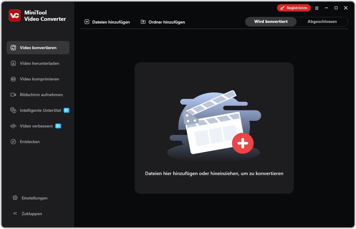 Die Hauptschnittstelle von MiniTool Video Converter.