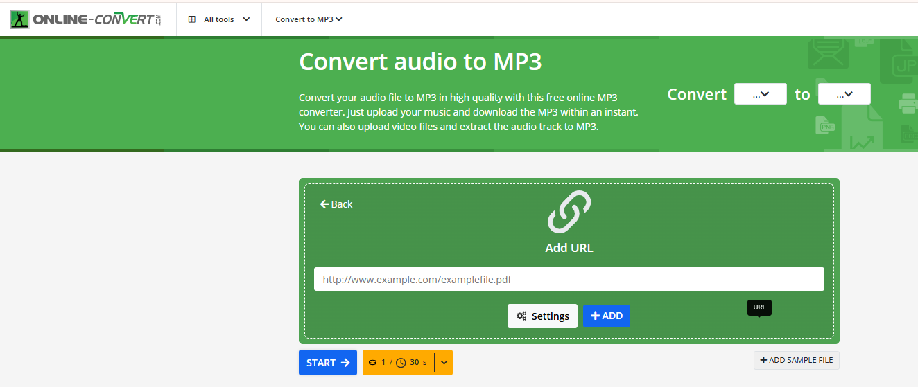 The interface for converting Niconico to MP3.