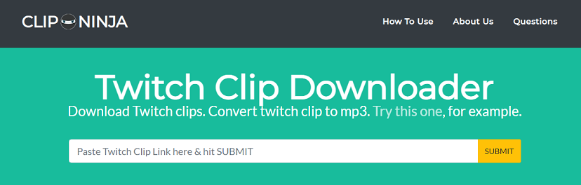 ClipNinja video downloading page.