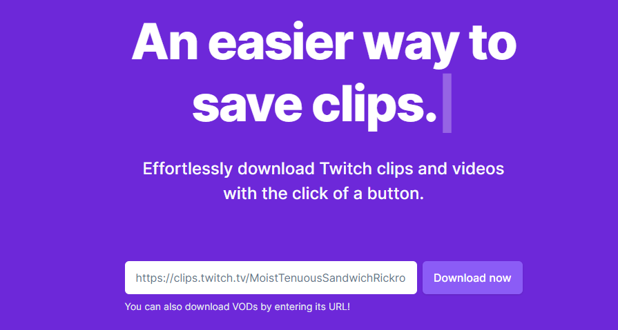 Clipr video downloading page.