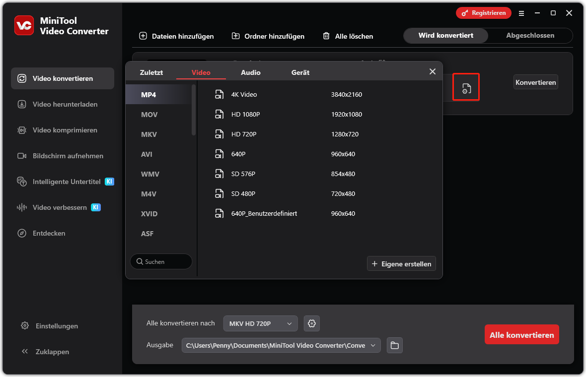 Konvertieren Sie jedes Video in MP4