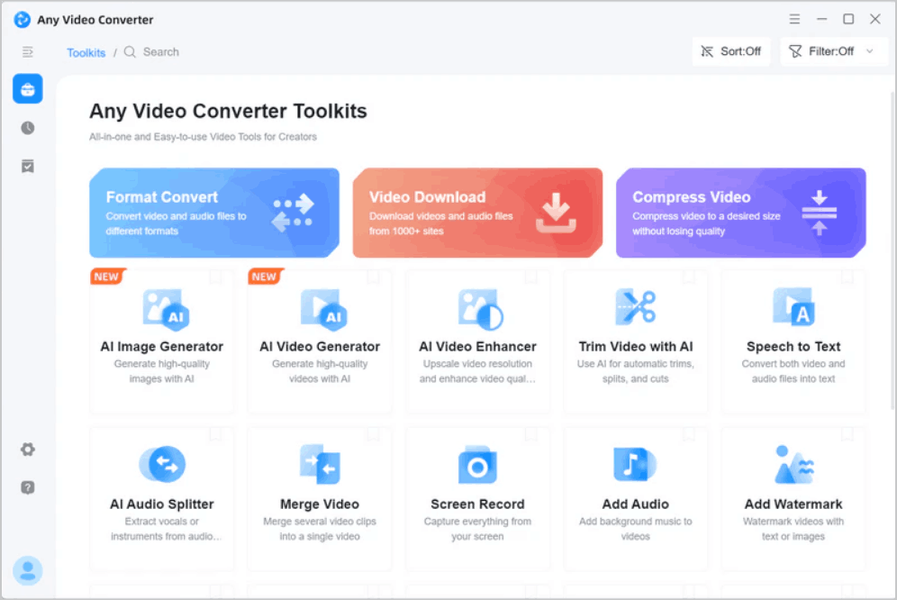 Any Video Converter homepage.