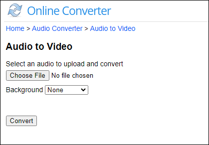 The interface of Online Converter.