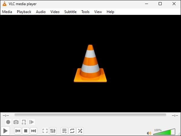 VLC media player interface.