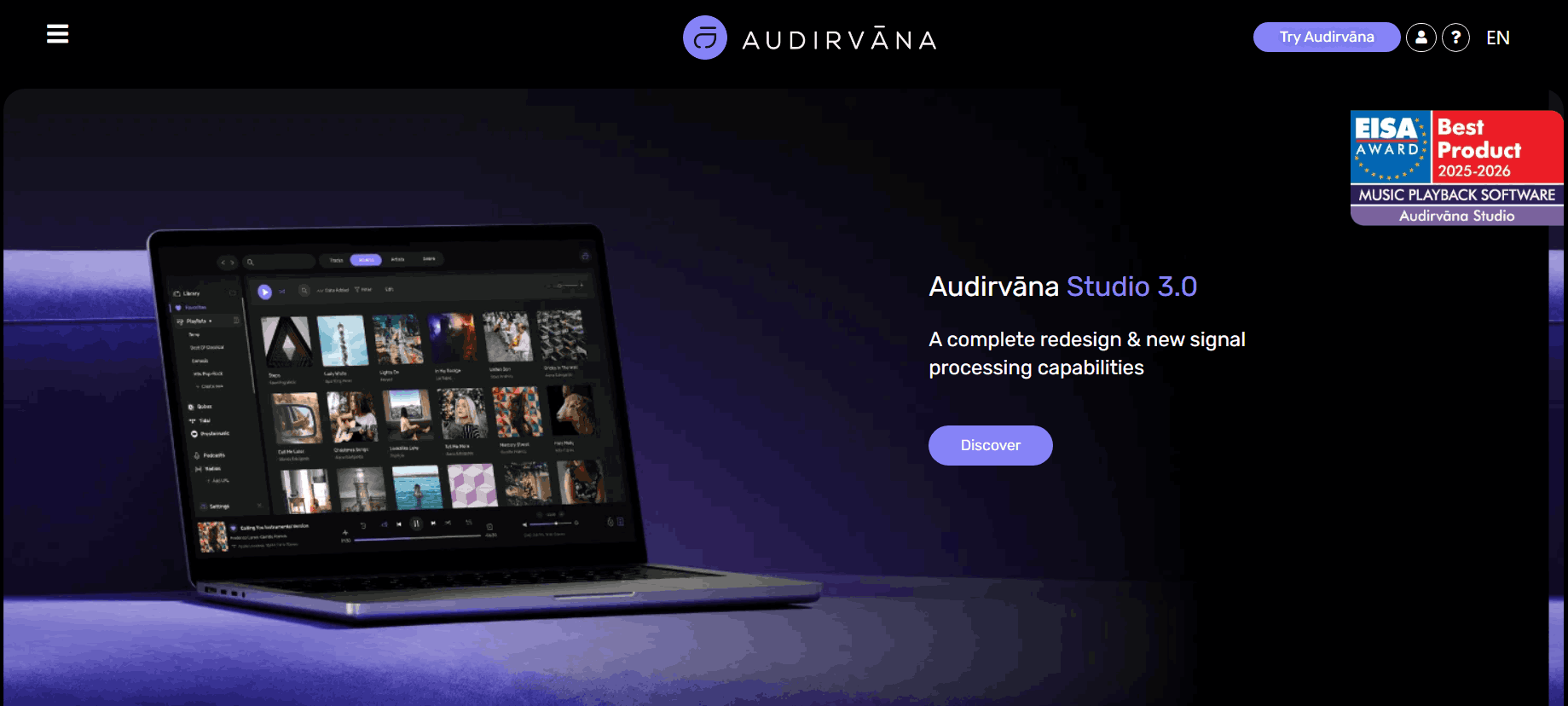 Audirvana official website interface.