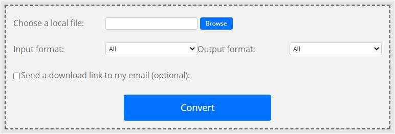 The interface of ConvertFiles.