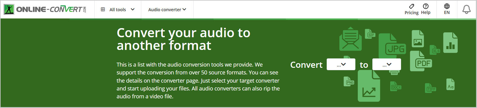 Online Convert webpage.