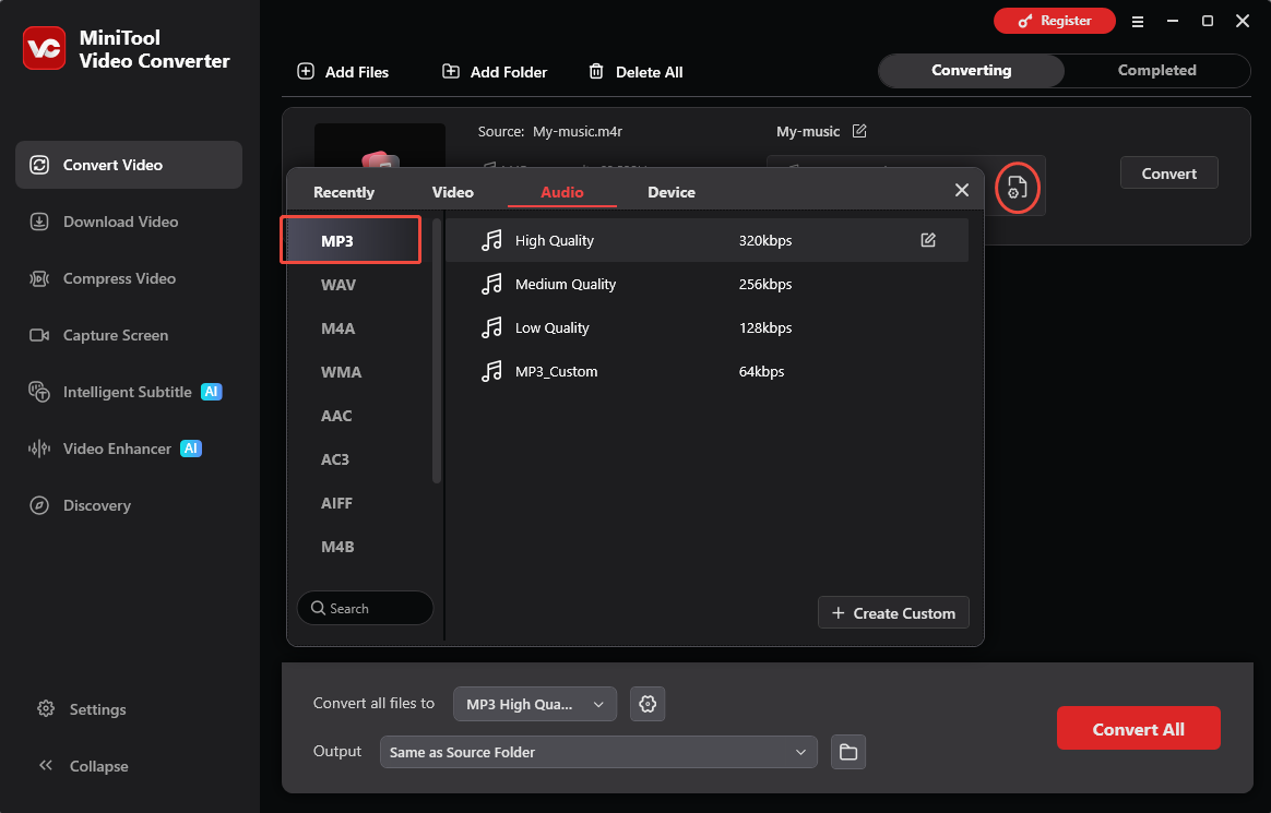 MiniTool Video Converter interface.