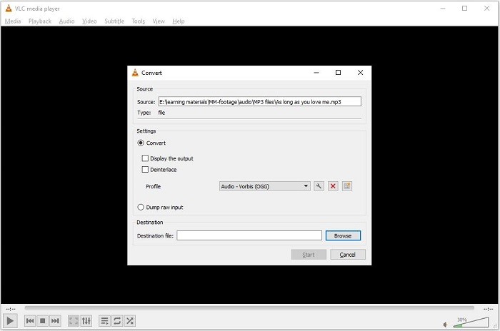 The interface of VLC Media Player.