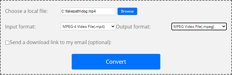 The interface of ConvertFiles.