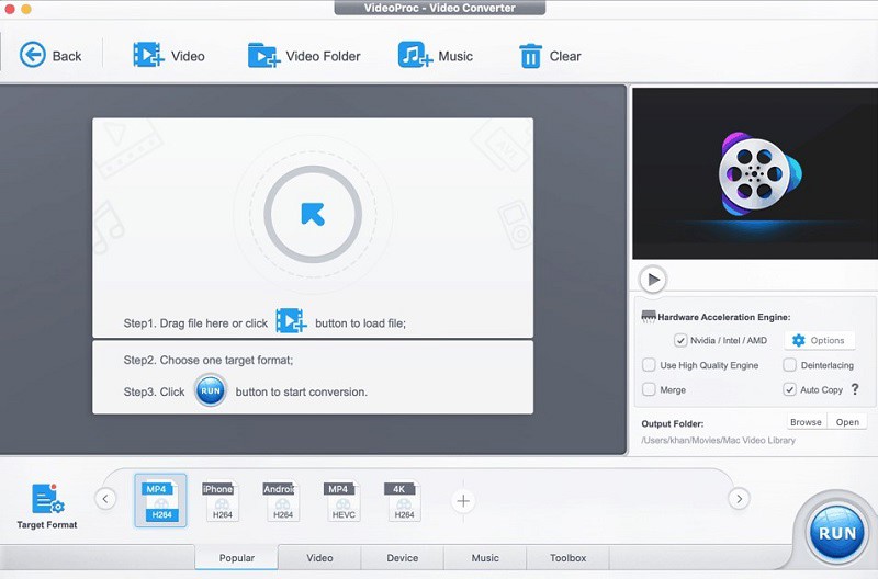 VideoProc interface.