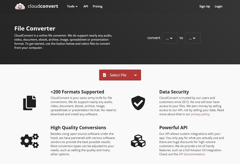 CloudConvert interface.