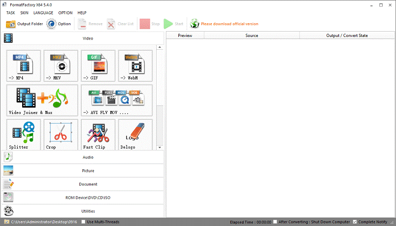 FormatFactory interface.