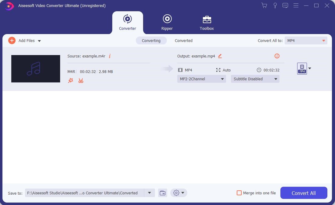 Aiseesoft Video Converter Ultimate interface.